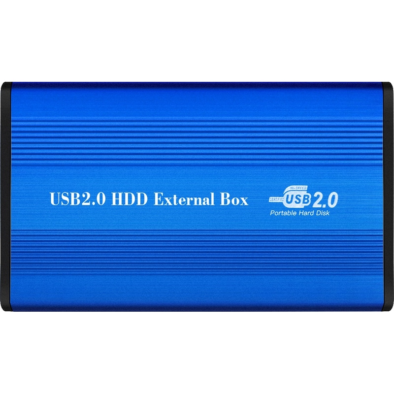 "Lemestar Taşınabilir 2.5"" Ide Hdd Kutusu - Usb2.0 Bağlantılı Alüminyum Hdd Muhafaza Kılıfı Mavi" -1