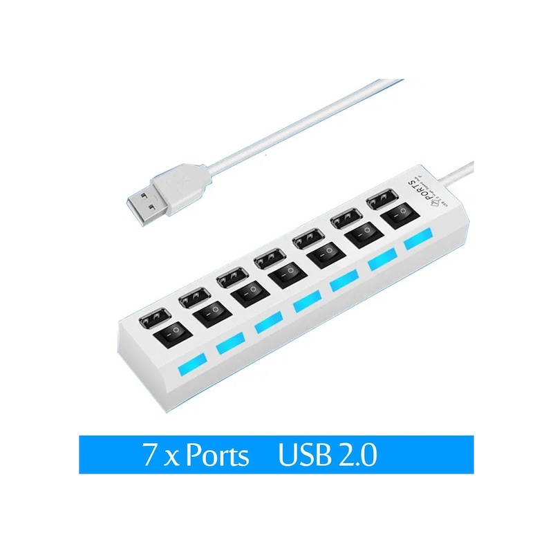 Usb 2.0 Hub Usb Hub 2.0 Çoklu Usb Ayırıcı Hub Güç Adaptörünü Kullanın 4/7 Kahverengi -1