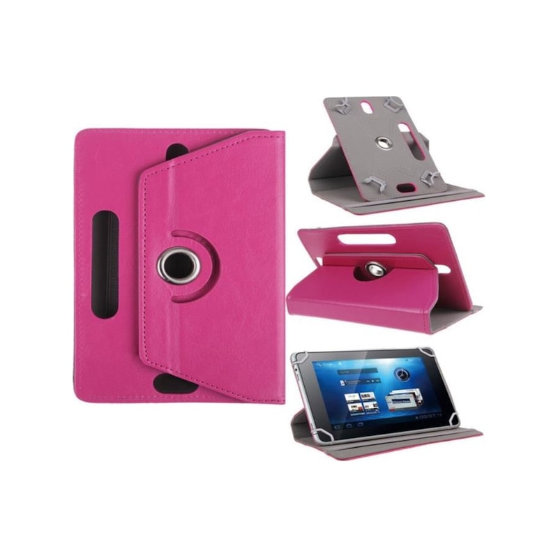 "Tcl 10 Tab Max 10.3"" Dönerli Standlı Deri Tablet Kılıfı - Ekran Koruyucu - Pembe Dönerli Kılıf Pembe" -1