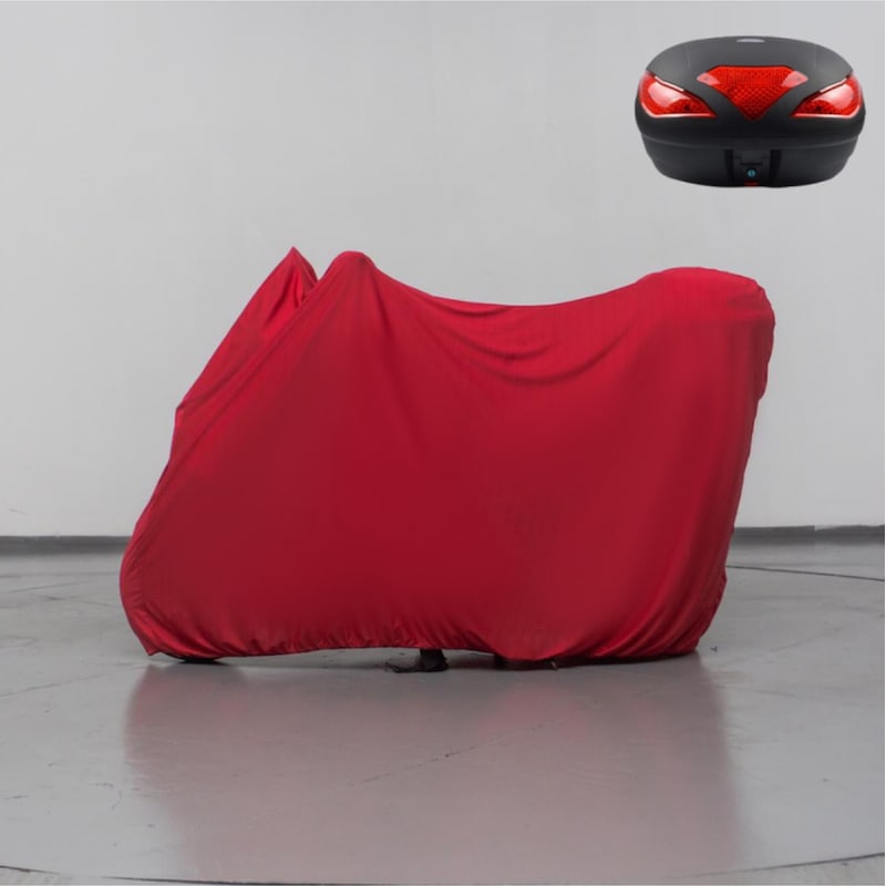 Yuki Crypto 125 Çantalı Kırmızı Kumaş Motosiklet Branda Motor Penye Branda Kırmızı -1