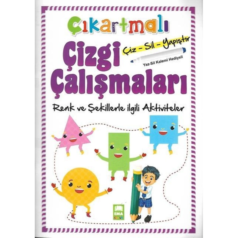Çizgi Çalışmaları Renk Ve Şekiller Çıkartmalı / Ema Yayınları -1