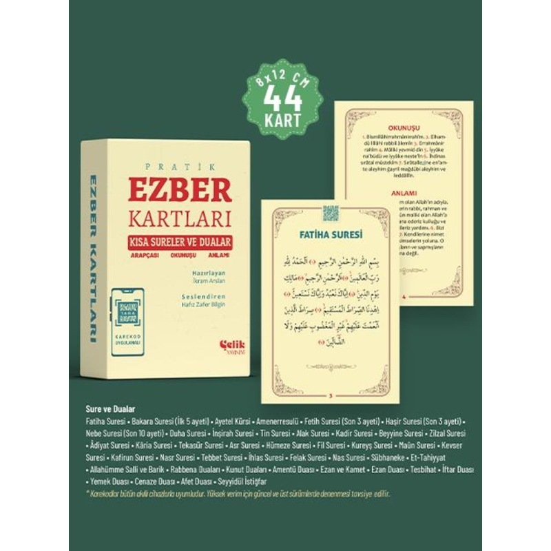 Ezber Kartları Kısa Sureler Ve Dualar Arapçası- Okunuşu Ve Anlamı - 1