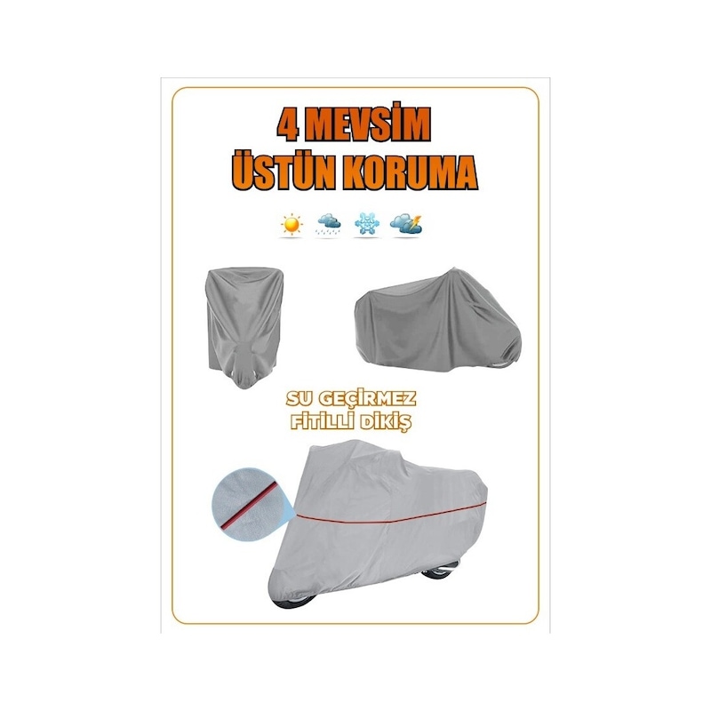 Carguard Mondial 125 Lavinia Fitilli Motosiklet Brandası Çadır Örtü - Miflonlu Arka Çanta Uyumlu -1