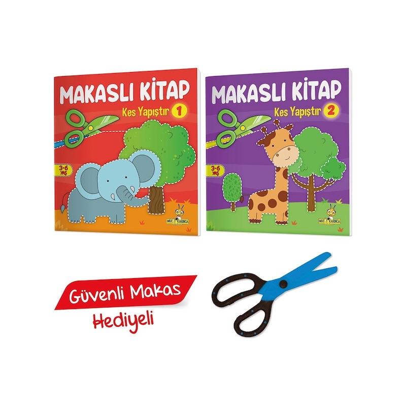 Kes Yapıştır Makaslı Set (makas Hediyeli) -1
