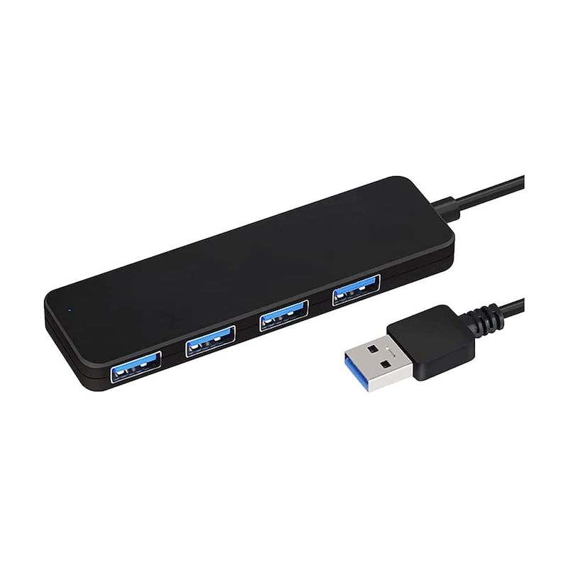 Flash Drive- Mobil Hdd Veya Diğer Usb Cihazı Siyah İçin Mikro Güç Bağlantı Noktası Ve Led Göstergesi Olan Usb Hub Usb Dock 4-port Usb 3.0 Hub -1