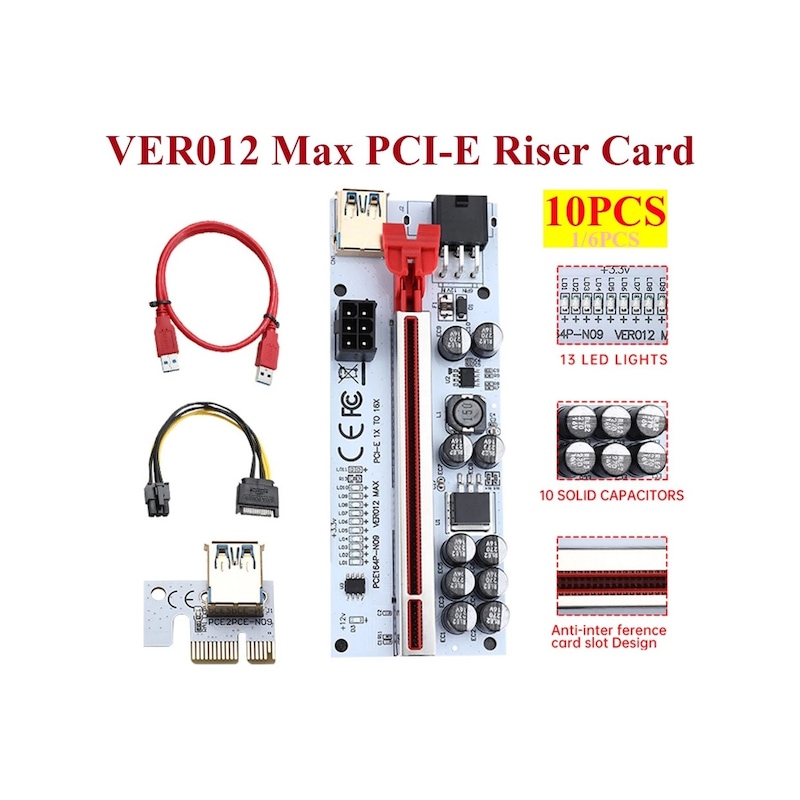 Ver012 Max Plus Pci-ex 1x To 16x Çevirici Usb 3.0 Riser Kablo -1