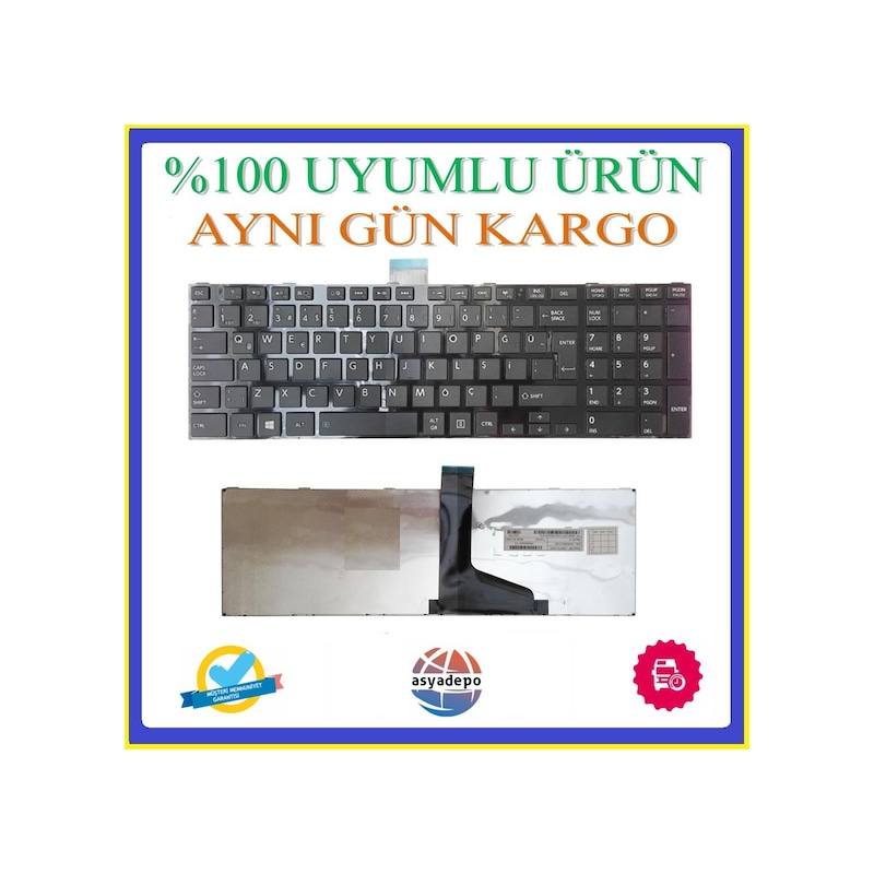 Toshiba Uyumlu Satellite L850-1r7 Klavye Tuş Takımı Siyah Tr -1