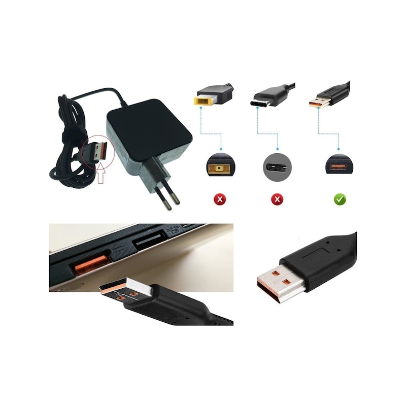 Lenovo Yoga 700-14isk Uyumlu Şarj Aleti 45w -1