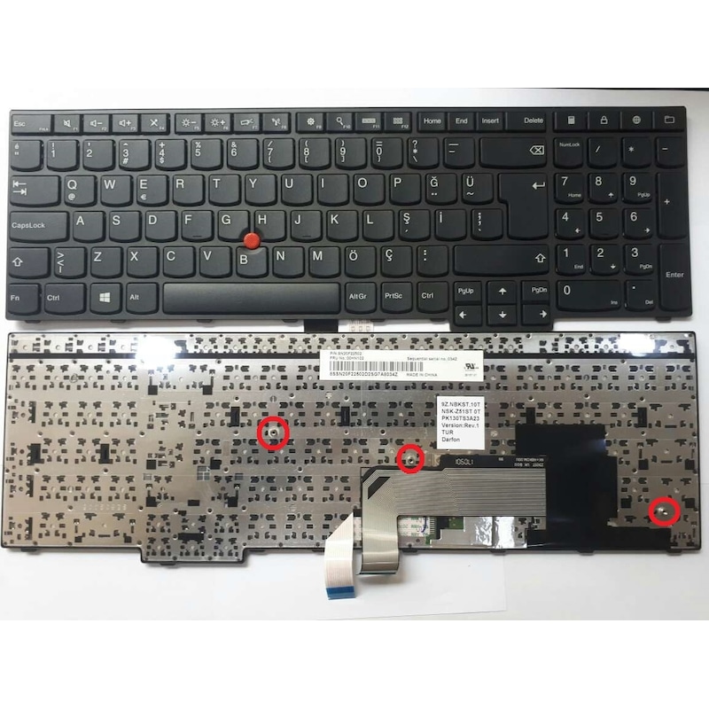 Lenovo Uyumlu Thinkpad 20ev000ntx 20ews0lp00 Klavye K-l55 -1