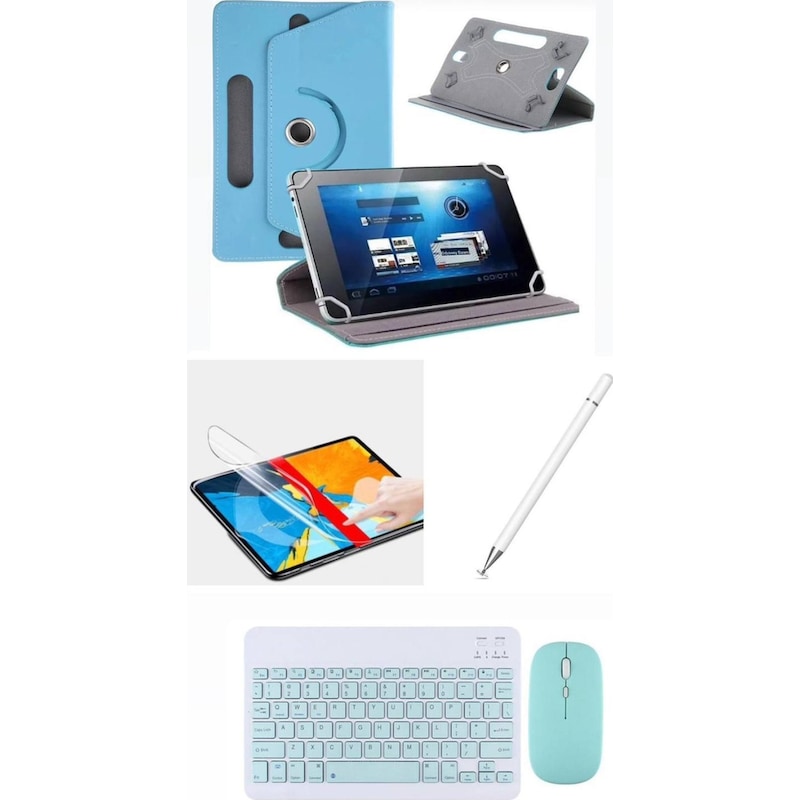Honor Magic Pad 2 12.3'' Uyumlu 4in1 Set Klavye Mouse Kılıf Kalem Ekran Koruyucu Kılıf Mavi -1