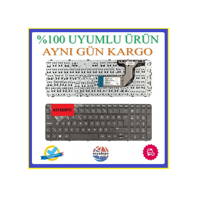 Hp Uyumlu Pavilion 15-n013st Klavye Siyah Tr Çerçeveli -1