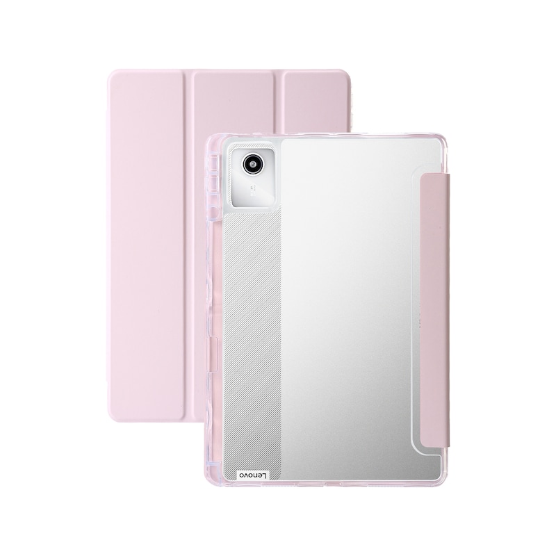 Lenovo Tab M11/ Xiaoxin Pad 11 2024 Kılıf Tpu+akrilik+pu Üç Katlı Standlı Tablet Kapağı - Pembe Kapaklı Kılıf Pembe -1