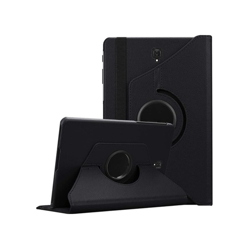 Samsung Uyumlu Galaxy Tab A 10.5 T590 T595 T597 Kılıf 360 Dönebilen Stan Siyah -1
