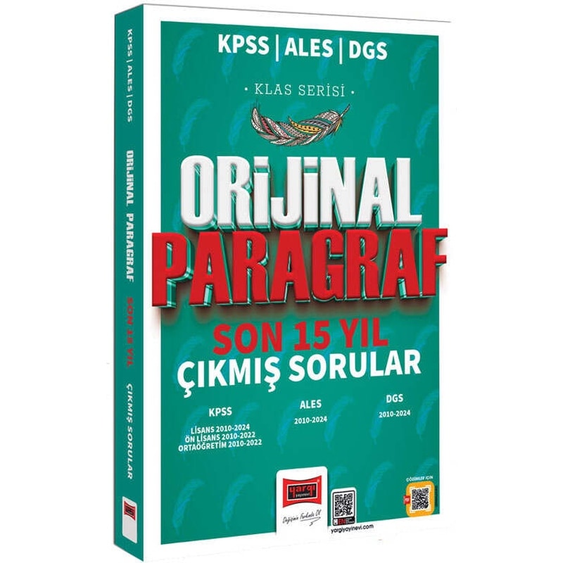Yargı Yayınları 2025 Kpss Ales Dgs Klas Serisi Orijinal Paragraf Son 15 Yıl Çıkmış Sorular - 1