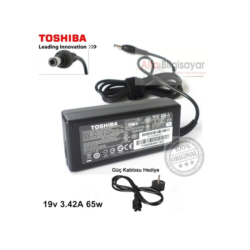 Toshiba Uyumlu T130-174 Adaptör Şarj Cihazı 19v 3.42a 65w -1