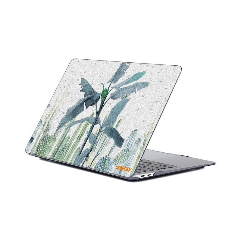 "Macbook Air 13"" A1932 Desenli Koruyucu Laptop Kılıfı Muz Yaprağı" -1