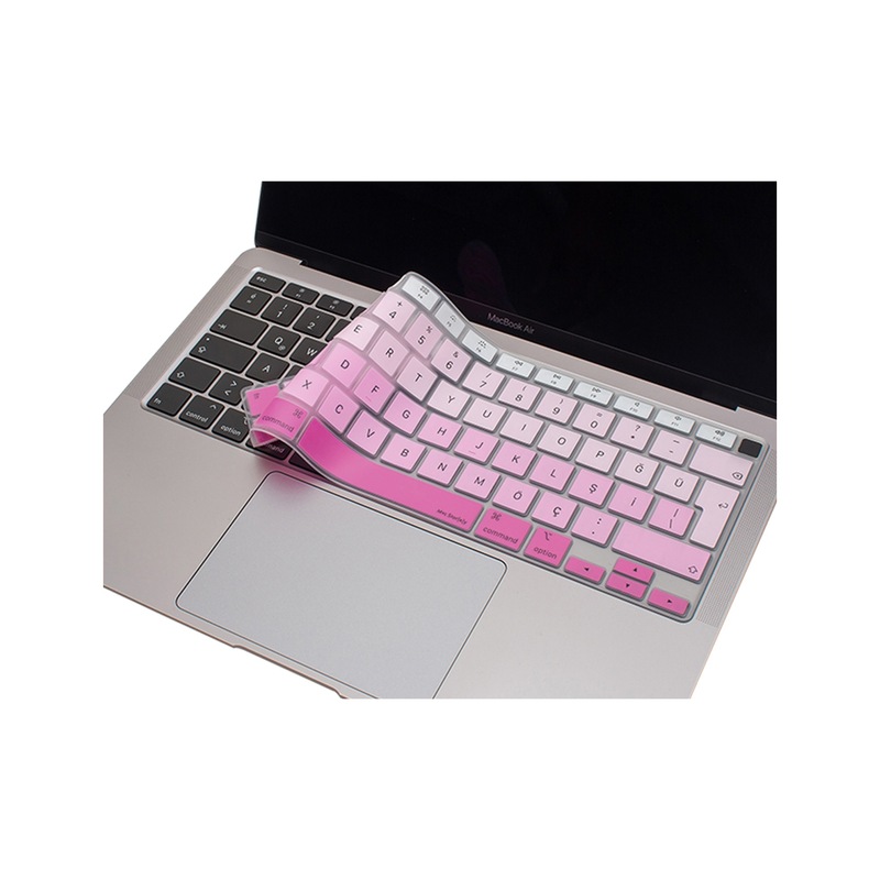 Laptop Macbook Air 13inc Klavye Koruyucu A2179 A2337 Türkçe Baskı Pembe -1