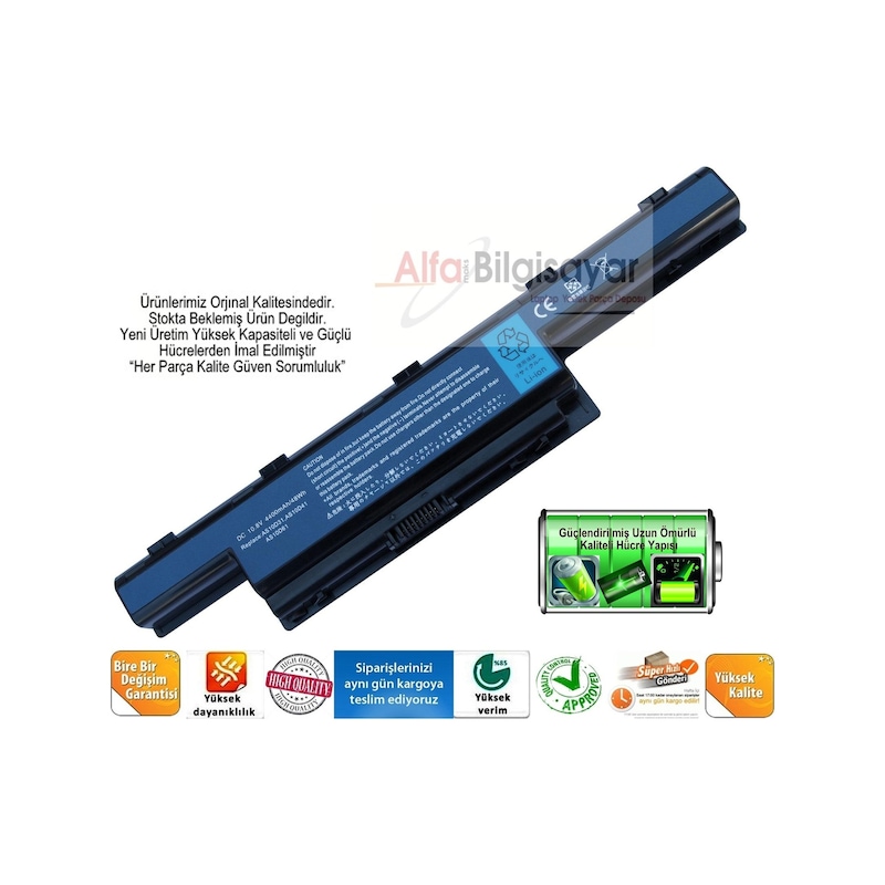 Laptopyedekparca Acer Uyumlu Aspire 7750g-2678g75mnkk Batarya Güçlü Güvenli A+++ Pil -1