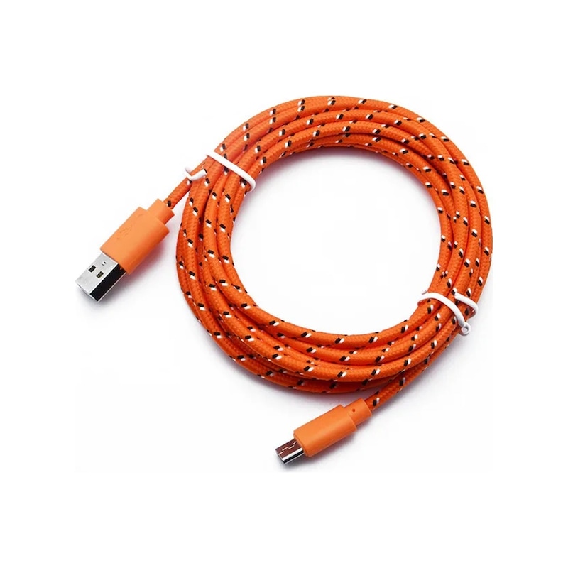 Vumpach Naylon Örgülü Mikro Usb Kablosu 1 M/2 M/3 M Veri Senkronizasyon Usb Turuncu 1m -1