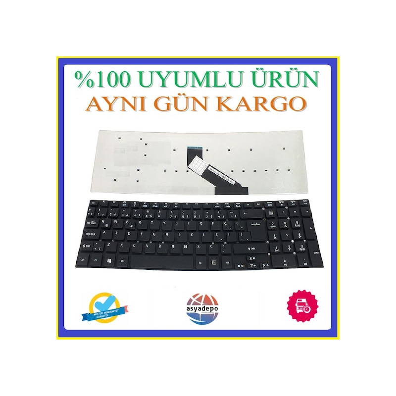 Acer Uyumlu Aspire Mm1-571 Klavye Tuş Takımı Siyah Tr -1