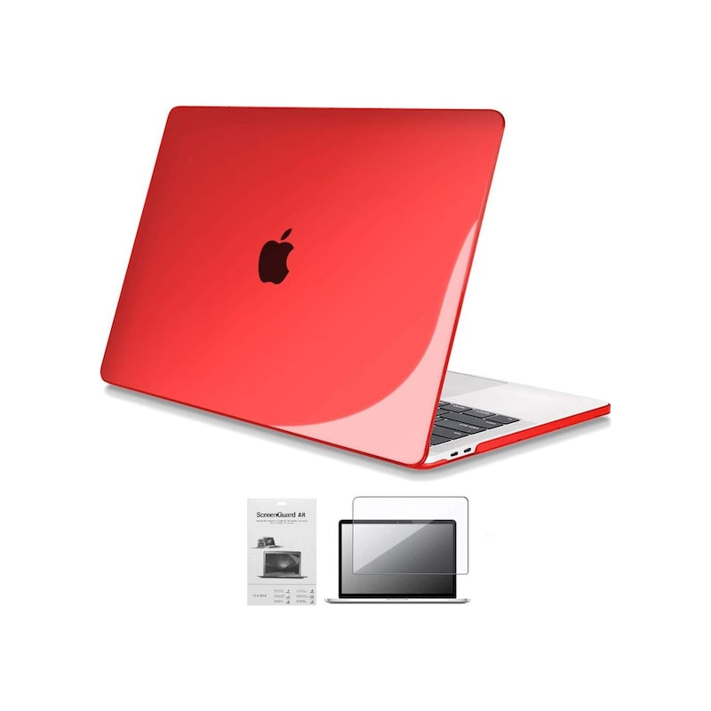 "13"" Macbook Air Uyumlu A2337 M1 Kristal Kırmızı Kılıf Koruyucu + E" -1