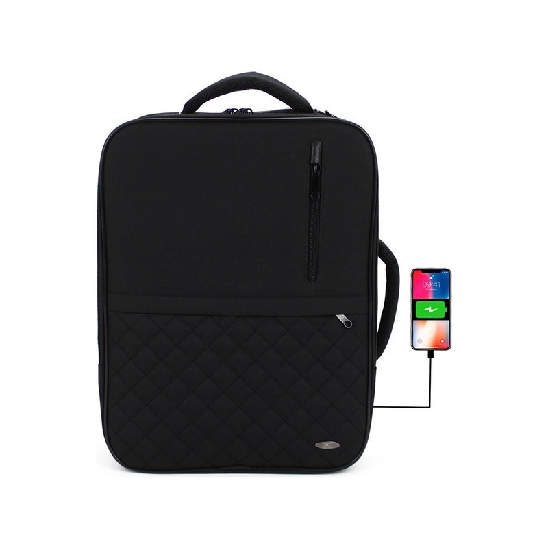 "Case Club 15.6"" Unisex Usb Aparatlı Su Geçirmez Omuz Askılı Laptop Sırt El Ve Omuz Çantası" -1