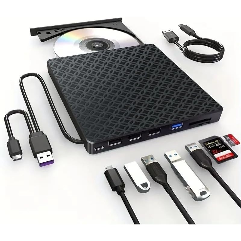 Coverzone 7in1 Harici Usb 3.0 Ve Type-c Dvd-rom Dvd-rw Optik Sürü -1