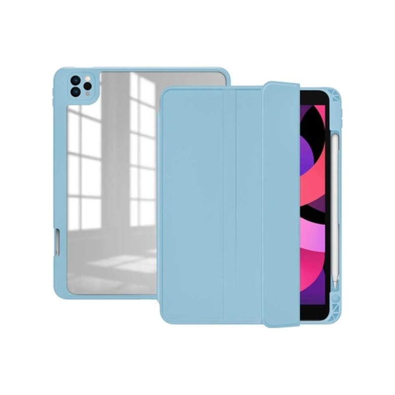 Ipad Uyumlu Pro 11 Uyumlu 3. Nesil Kılıf Kalem Bölmeli Şeffaf Case A2377 Pembe -1