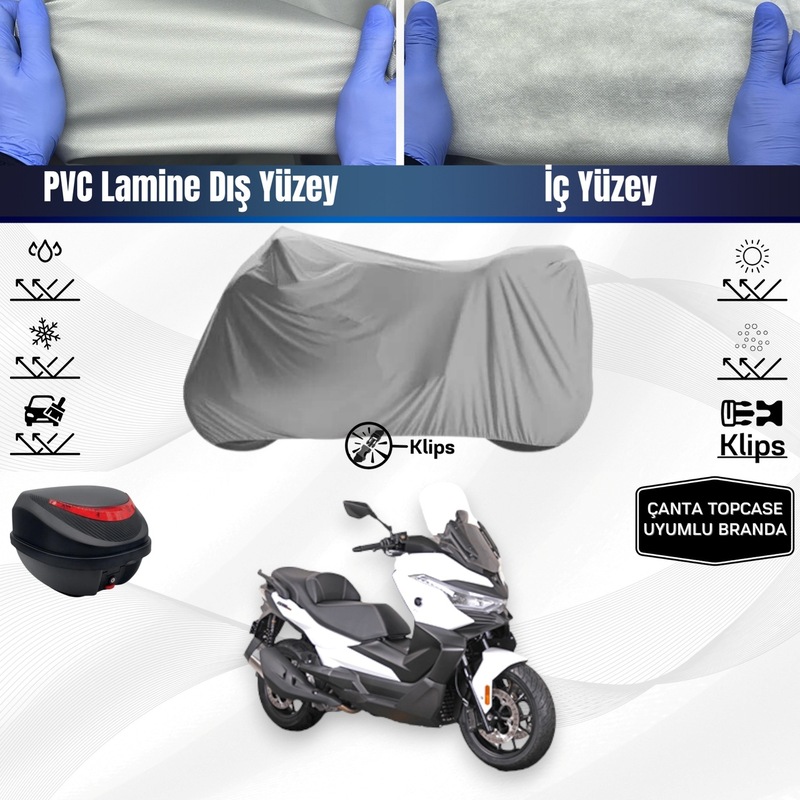 Voge Sr4 Maksi 350 Motosiklet Brandası Arka Çanta Topcase Uyumlu Motor Brandası Model - Arka Çanta Uyumlu-tokalı -1