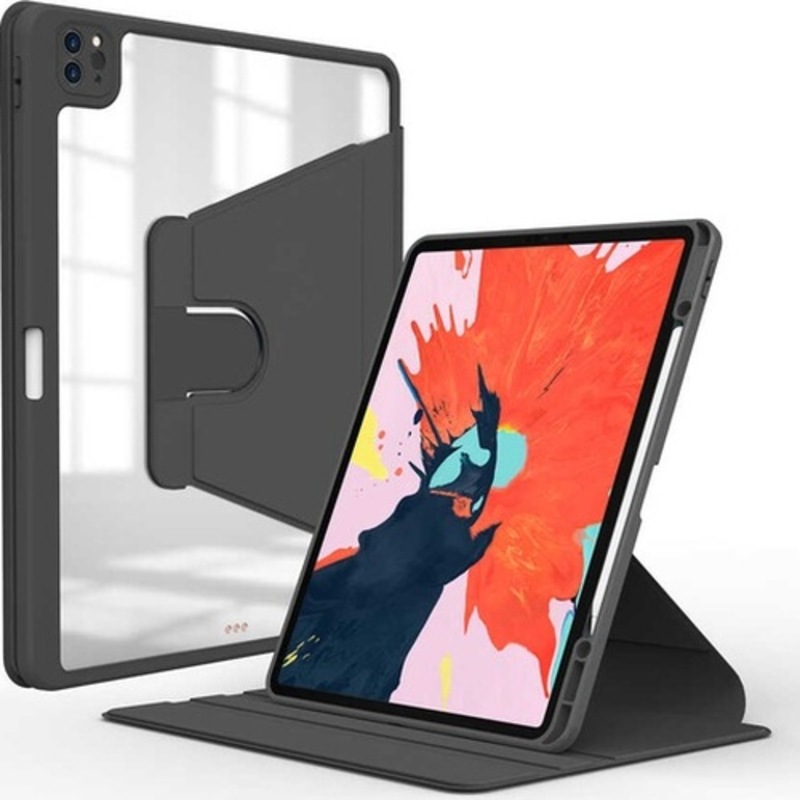 Ipad Uyumlu 8. Nesil Uyumlu 10.2 Kılıf Şeffaf Dönebilen Kalem Bölmeli A22 Koyu Yeşil -1