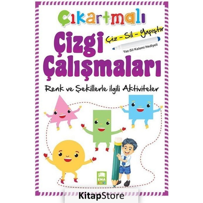 Çıkartmalı Çizgi Çalışmaları Çiz-sil-yapıştır Renkler Ve Şekil -1