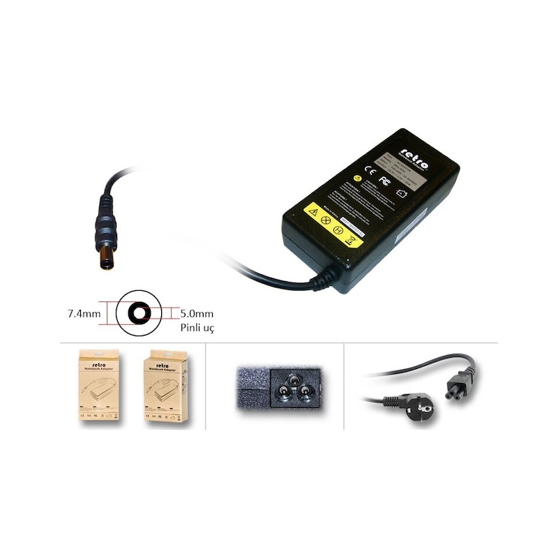Teknikshop Hp Uyumlu 696607-001- 696607-002 notebook Adaptörü Şarj - 18.5v 3.5a (uc -1