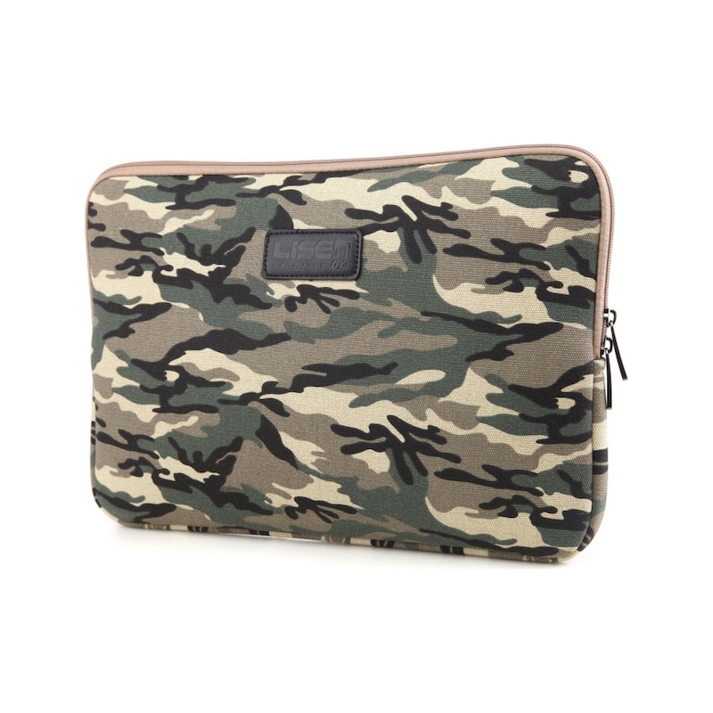 "Cbtx Lisen 13"" Desenli Fermuarlı Laptop Çantası 34.5 X 24.5 X 2 Cm Kahverengi" -1