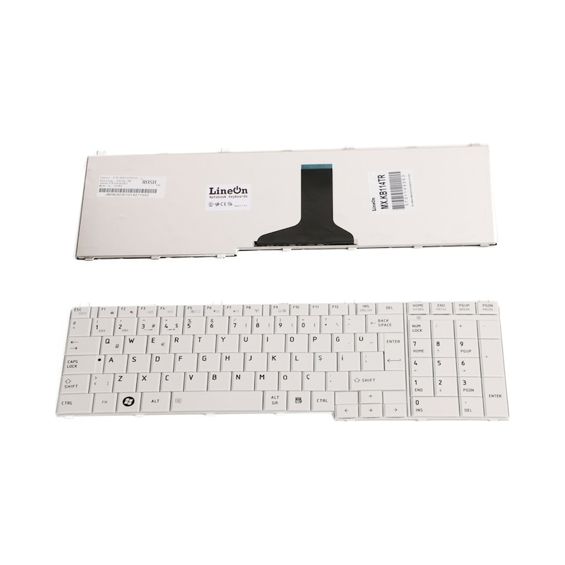 Laptopshop Toshiba Uyumlu V114346ck1 Tr Notebook Klavye Beyaz -1