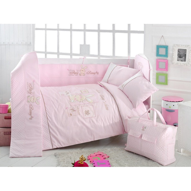 Tria Baby Pamuk Saten Nakisli Bebek Uyku Seti 9 Parca Pembe Nevresim Takimlari N11 Anne Bebek Buldumki