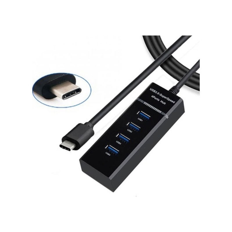 Usb 3.1 Type-c Çoklayıcı - 4 Port Usb 3.0 Hub - Type C To Usb 3.0 (519132659) -1