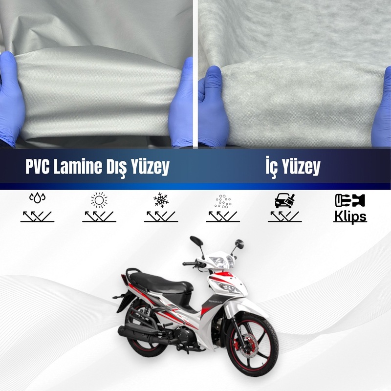 Motoran Orca 100 Su Geçirmez Motosiklet Brandası Motor Branda Gri -1