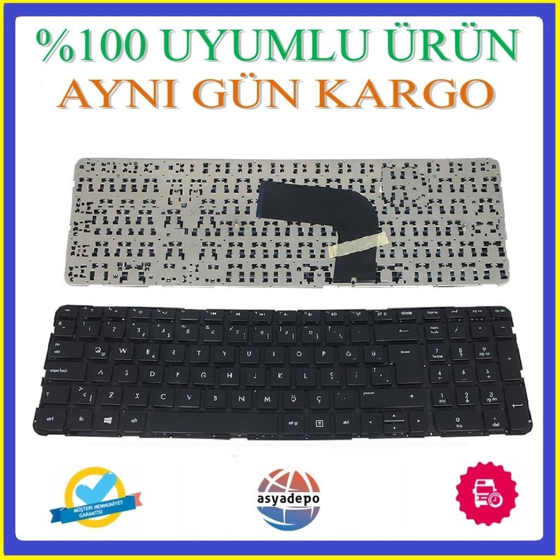 Asya.depo Hp Uyumlu Envy Dv6-7100 Klavye Tuş Takımı Siyah Tr -1
