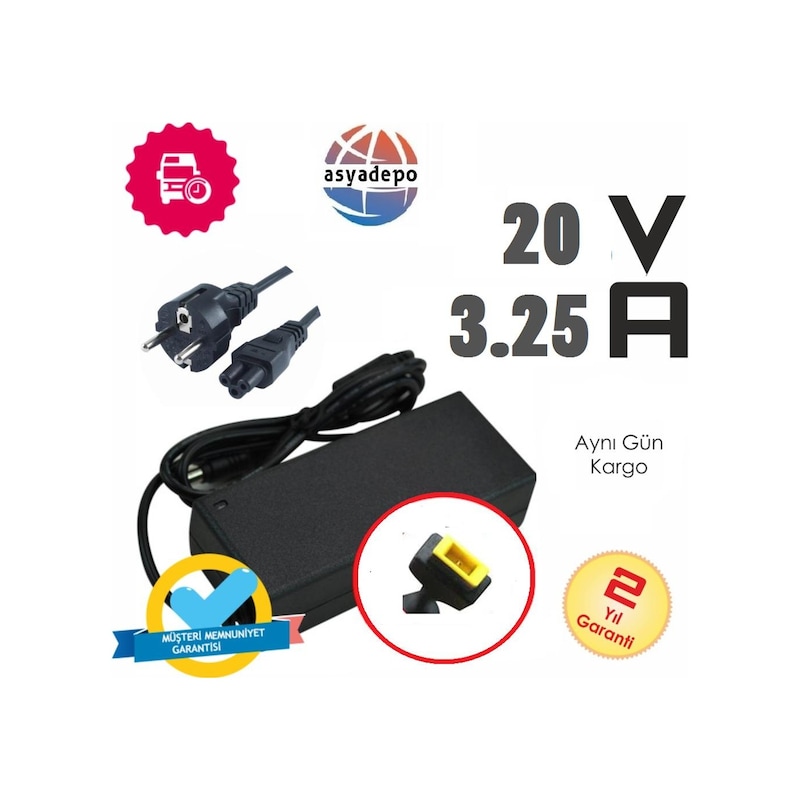 Lenovo Uyumlu Ideapad 500s Adaptör Şarj Cihazı 20v 3.25a N11.3952 -1