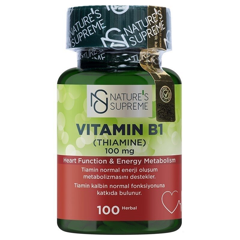 Natures Supreme Vitamin B1 100 Mg 100 Kapsül Aromasiz