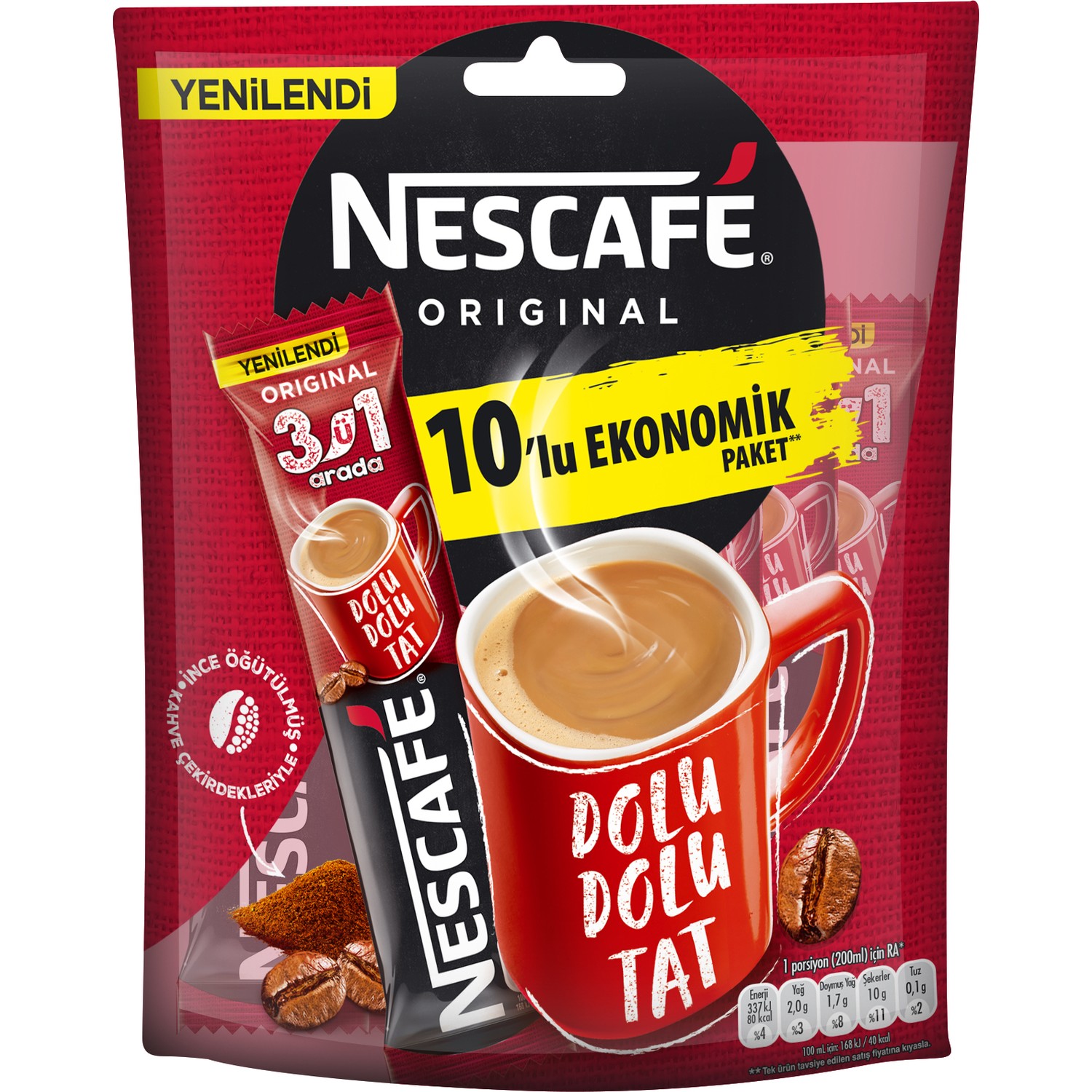 Nescafe 3'ü 1 Arada Original Kahve 10 x 17.5 G