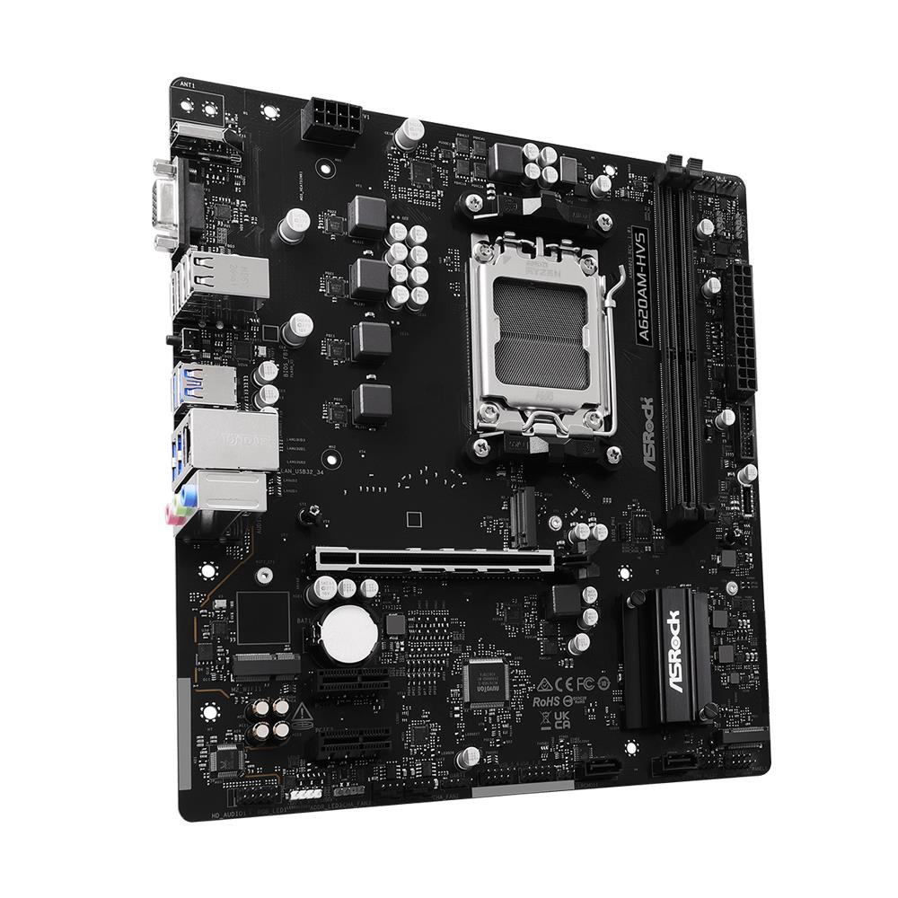 Asrock A620am-hvs Soket Ddr5 Matx 6800mhz Oc M.2 Bulk Anakart