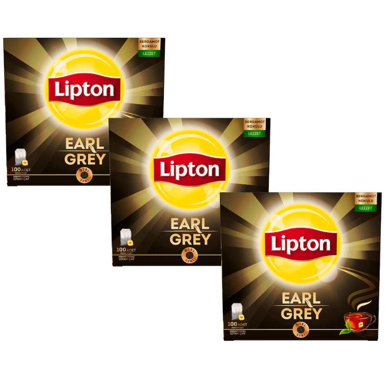 Lipton Earl Grey Bergamot Aromalı Siyah Süzen Bardak Poşet Çay 3'lü 100 x 2 G