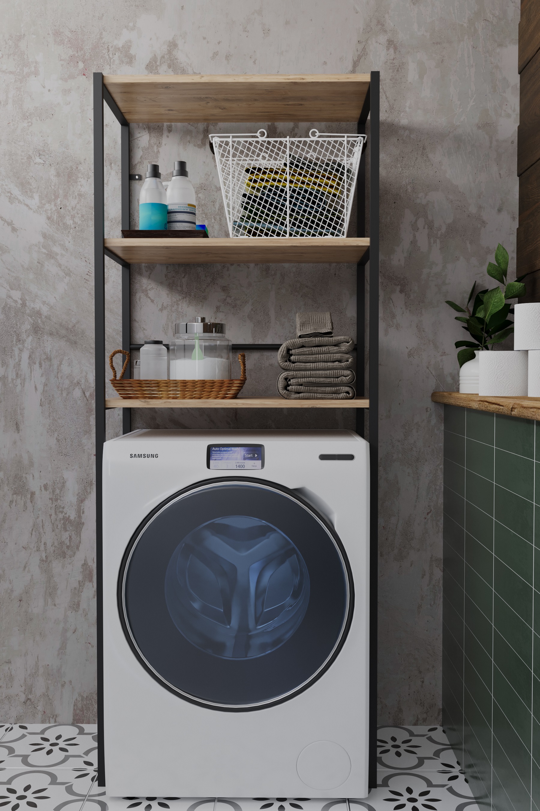 Çamaşır Makinesi Üstü 3 Raflı Düzenleyici 3 Katlı Çok Amaçlı Raf