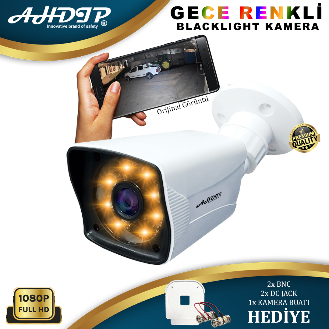 Ahdip A-4253 2.0MP 1080P AHD Gece Renkli Güvenlik Kamerası