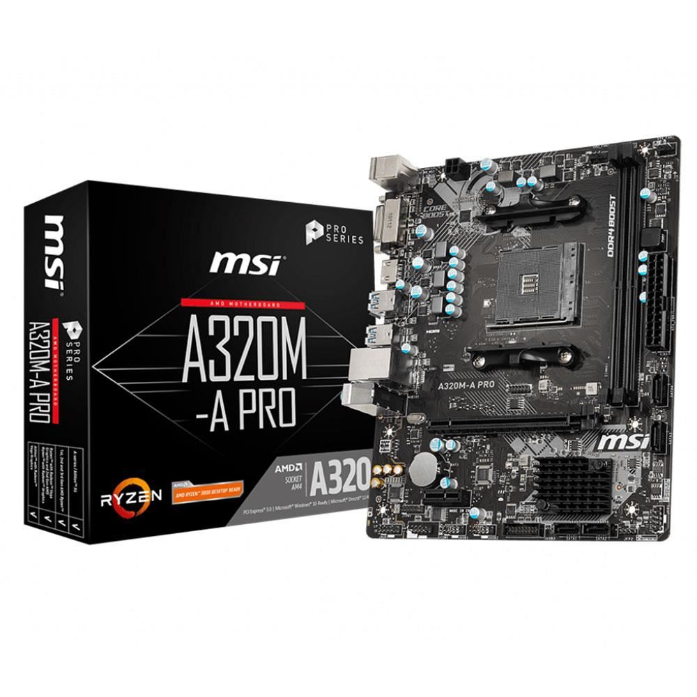 MSI A320M-A PRO AMD A320 3200 MHz (OC) DDR4 Soket AM4 mATX Anakart