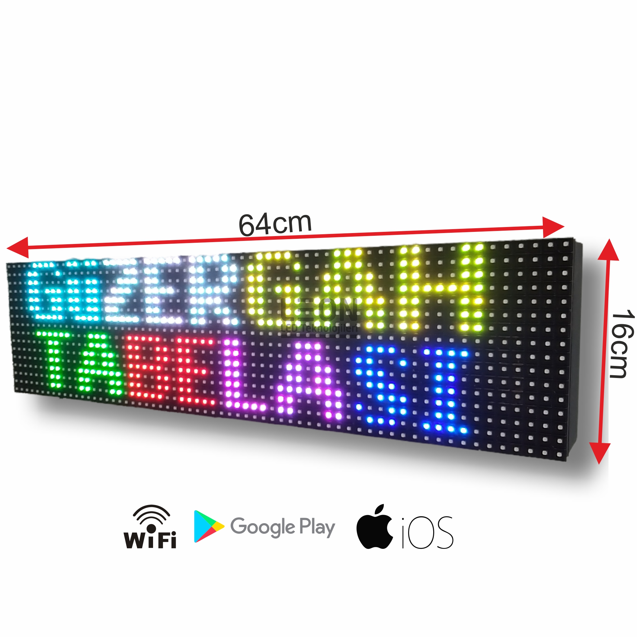 Güzergah Tabelası P10 Rgb Full Renkli Kablosuz Bağlantı Wi-Fi Ka