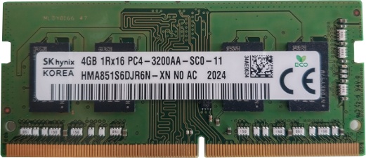 SK Hynix HMA851S6DJR6N-XN 4 GB DDR4 3200 MHz CL22 Notebook Ram