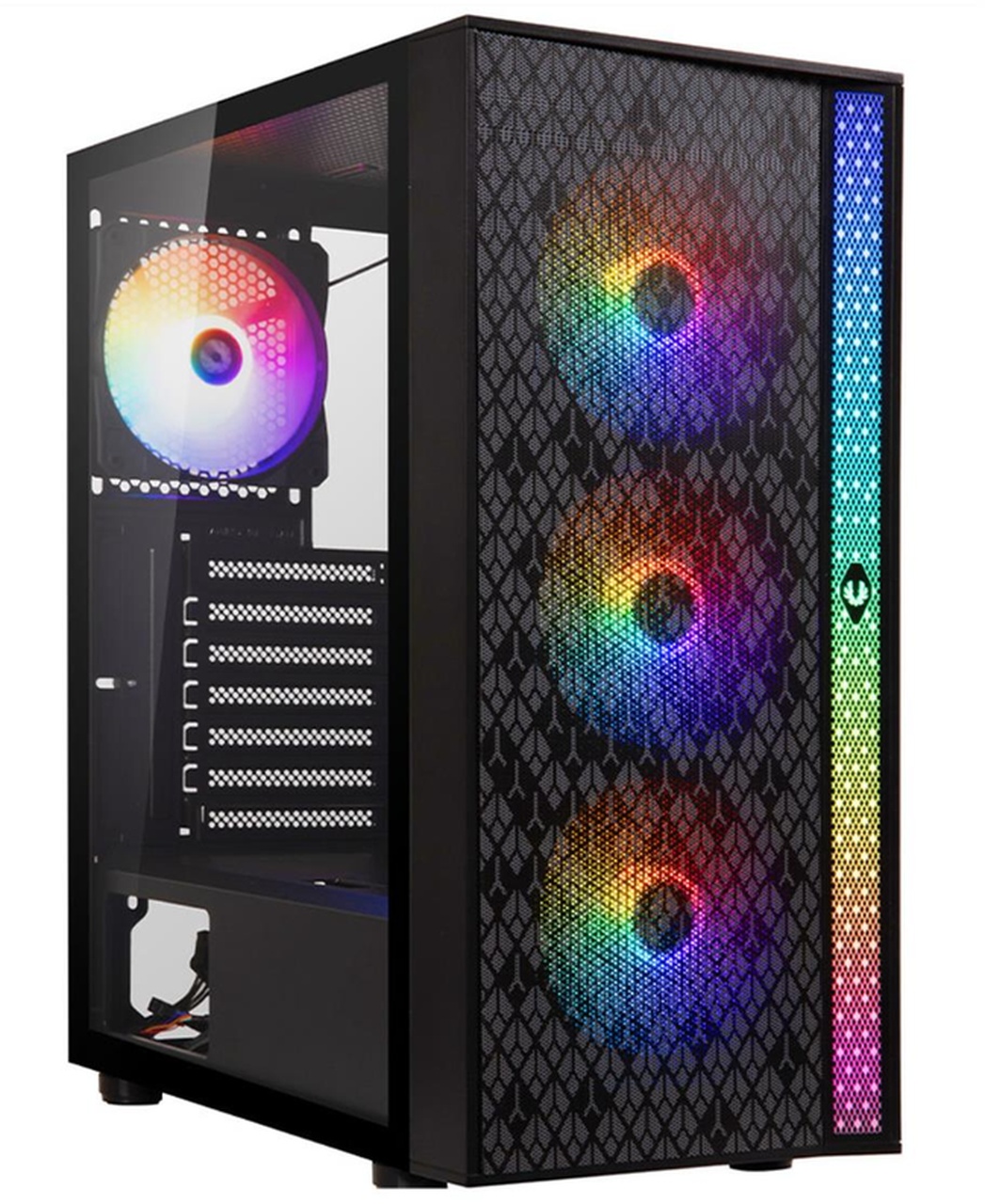 Bıtfenıx LIGHT 4 Fan RGB Mid Tower ATX Bilgisayar Kasası Siyah
