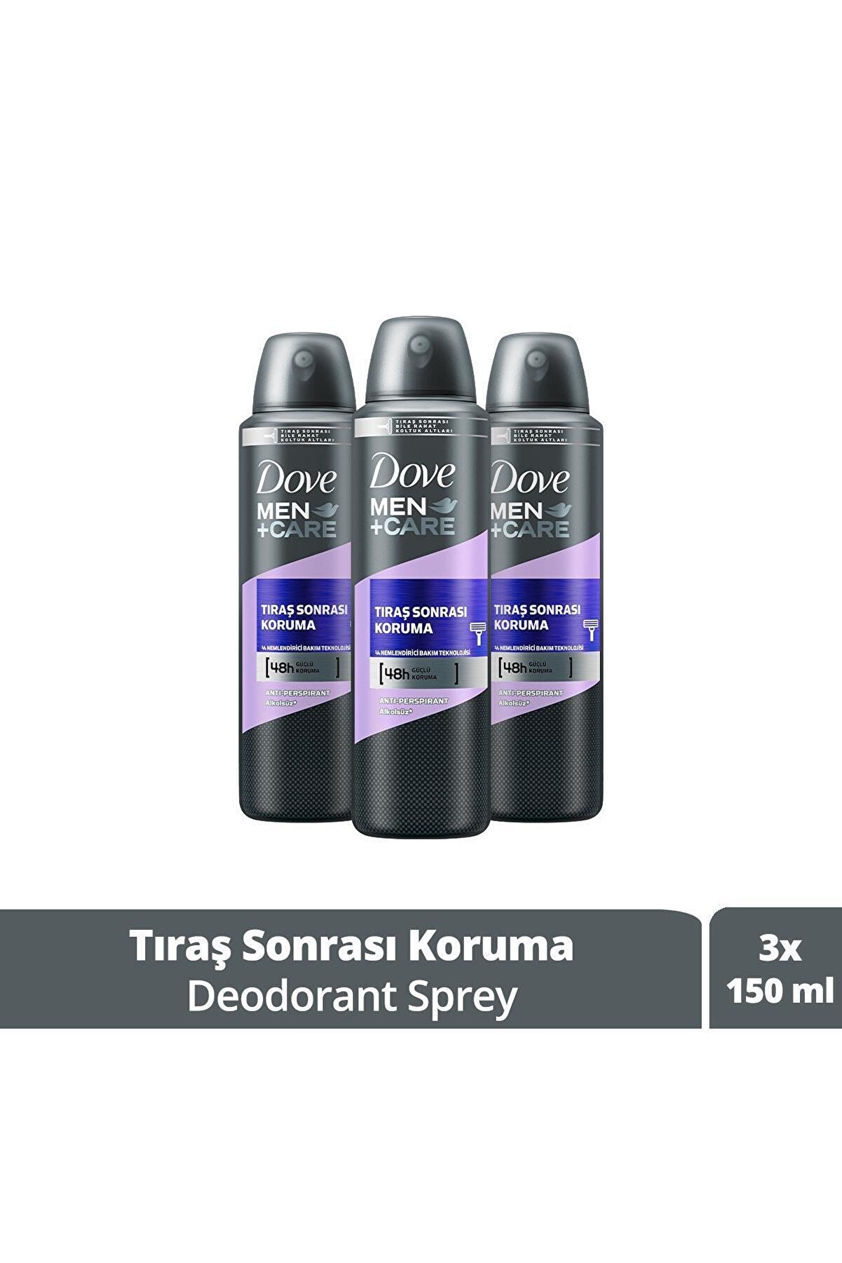 Dove Men Care Tıraş Sonrası Koruma Erkek Sprey Deodorant 3 x 150 ML